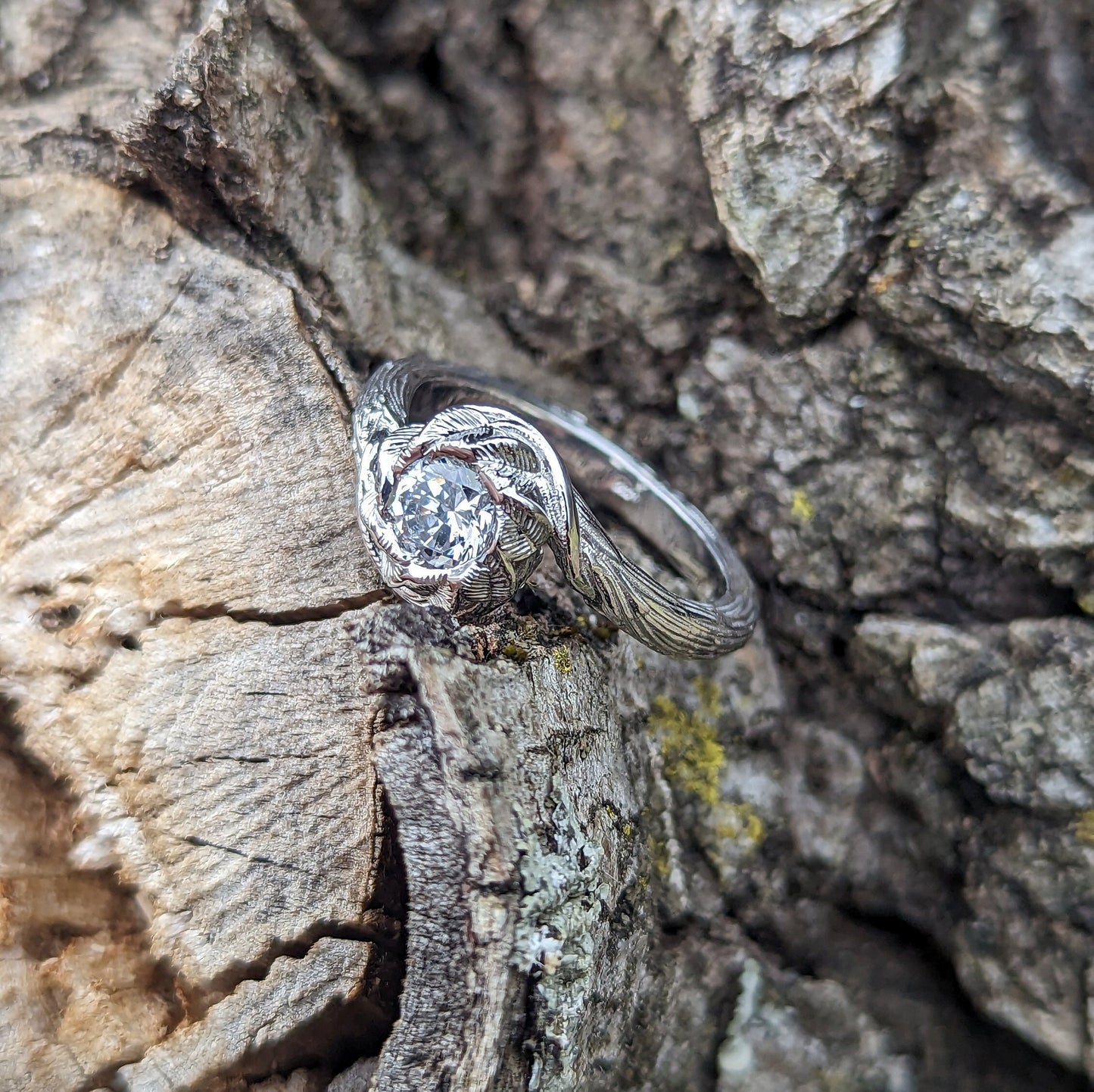 Crown Of Leaves Moissanite Ring - JF Fantasy Jewelry