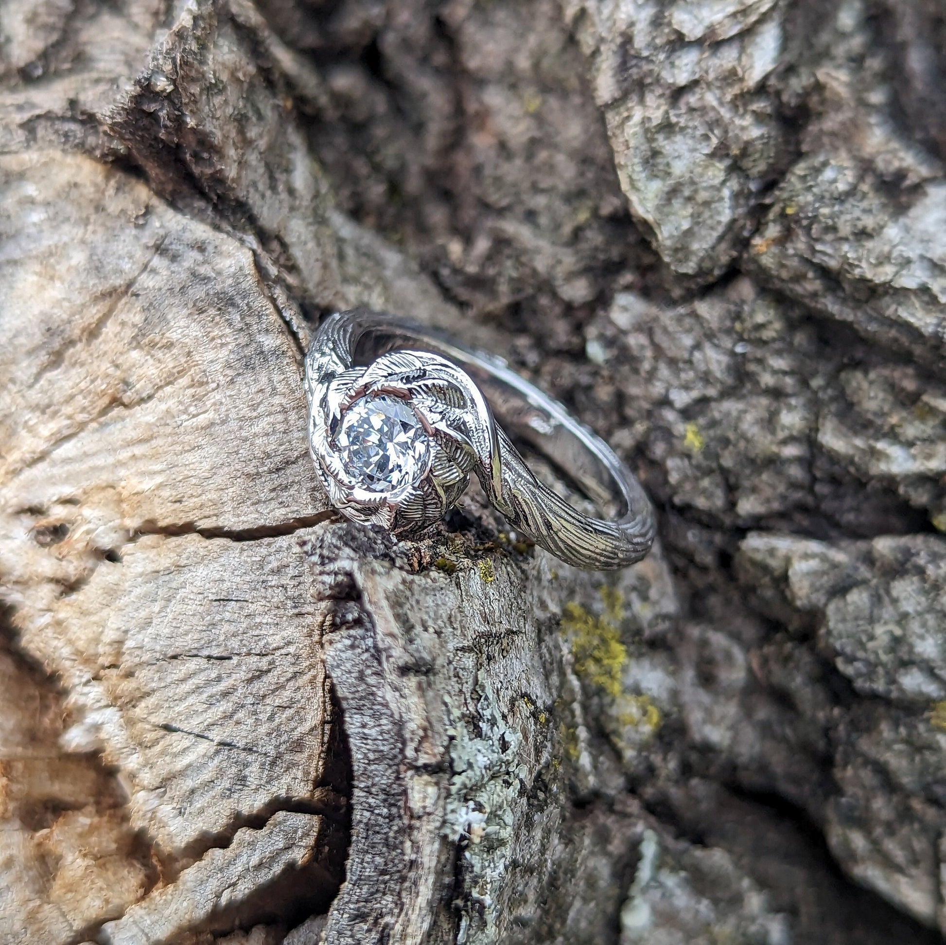 Crown Of Leaves Moissanite Ring - JF Fantasy Jewelry
