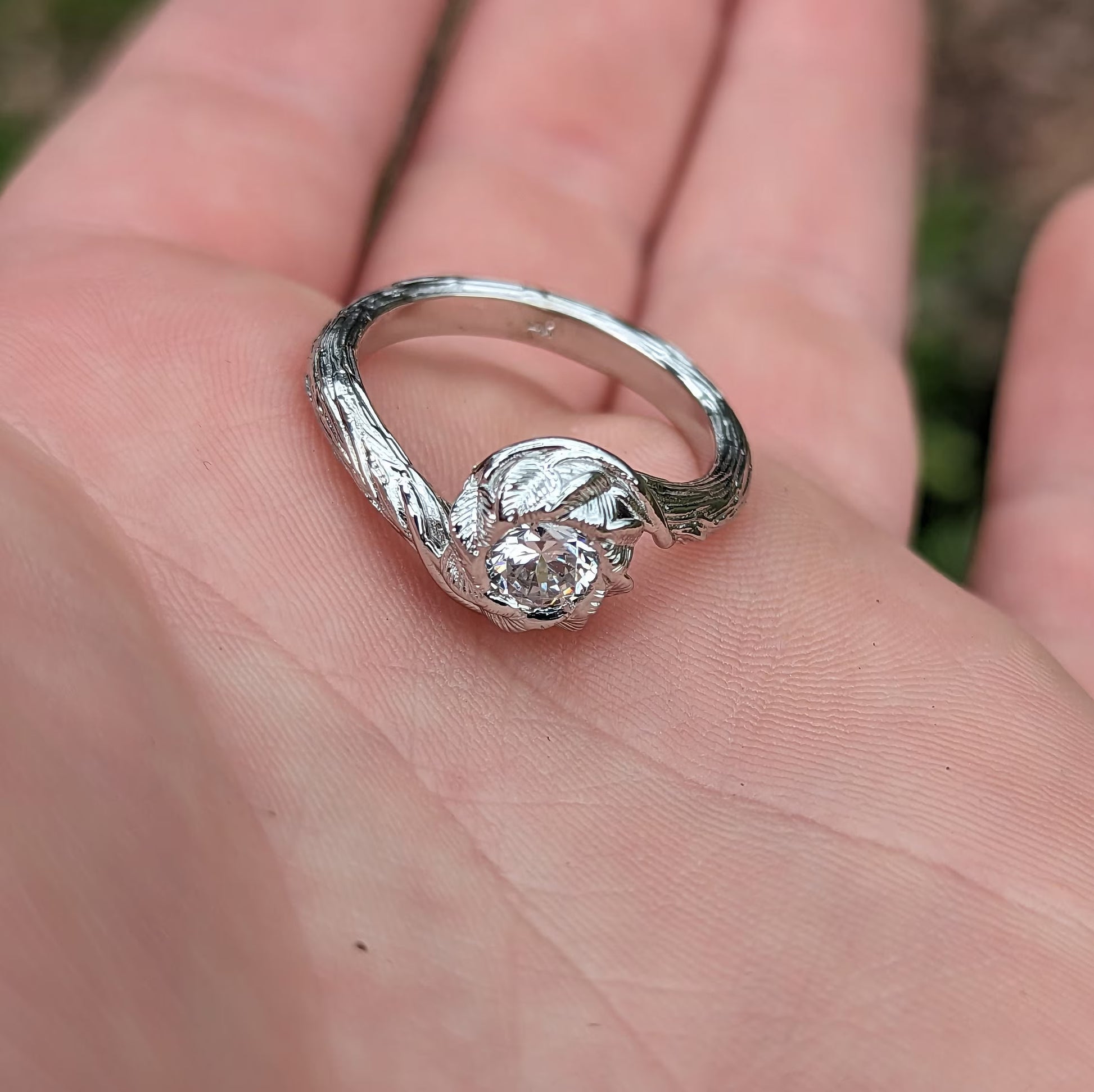 Crown Of Leaves Moissanite Ring - JF Fantasy Jewelry