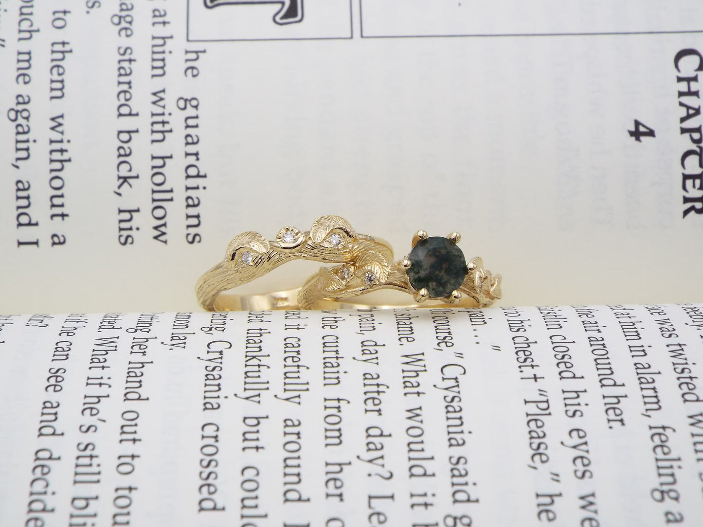 Moss Agate Bridal Set