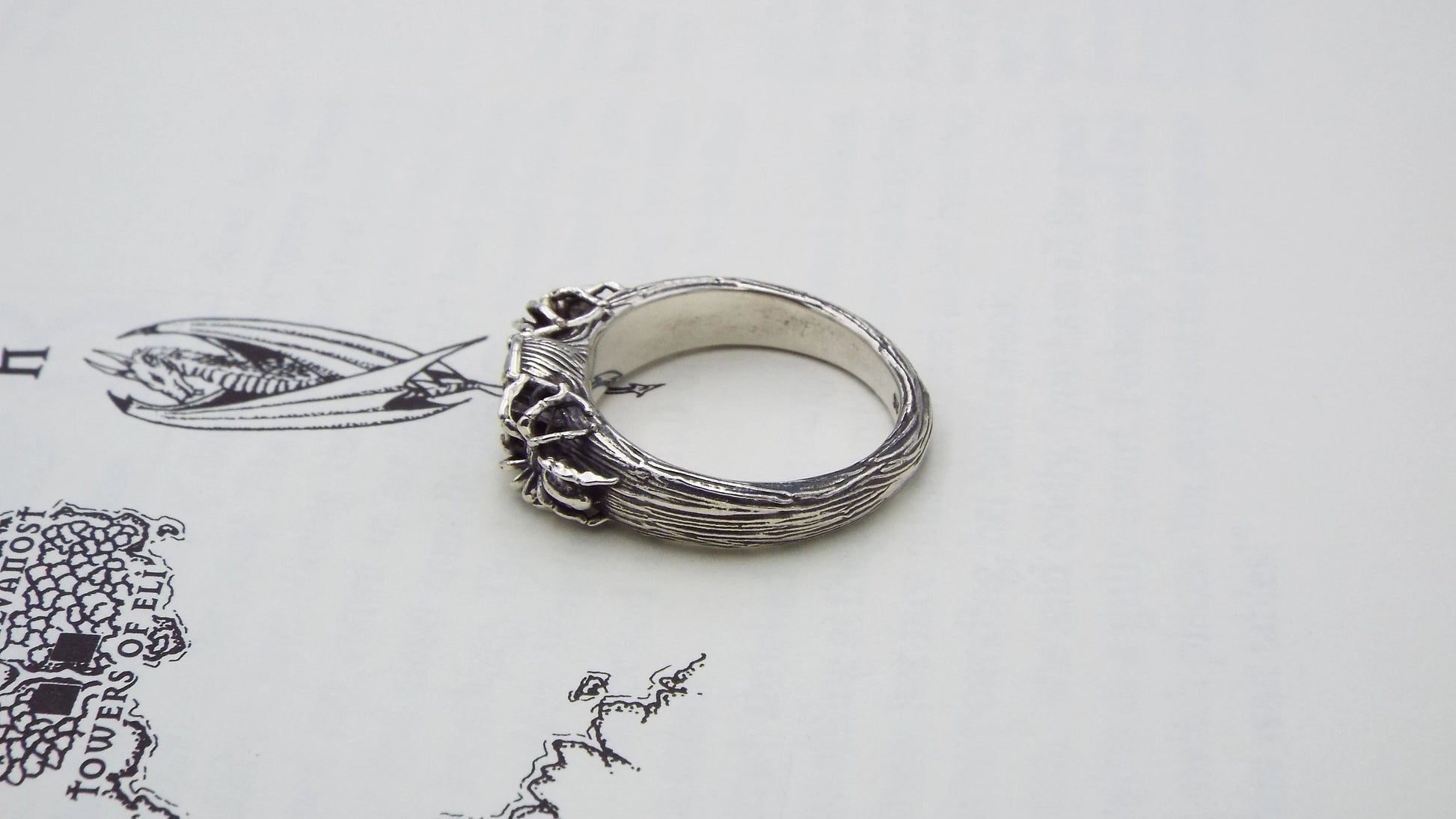 Moonstone Tree Knot Spider Ring - JF Fantasy Jewelry