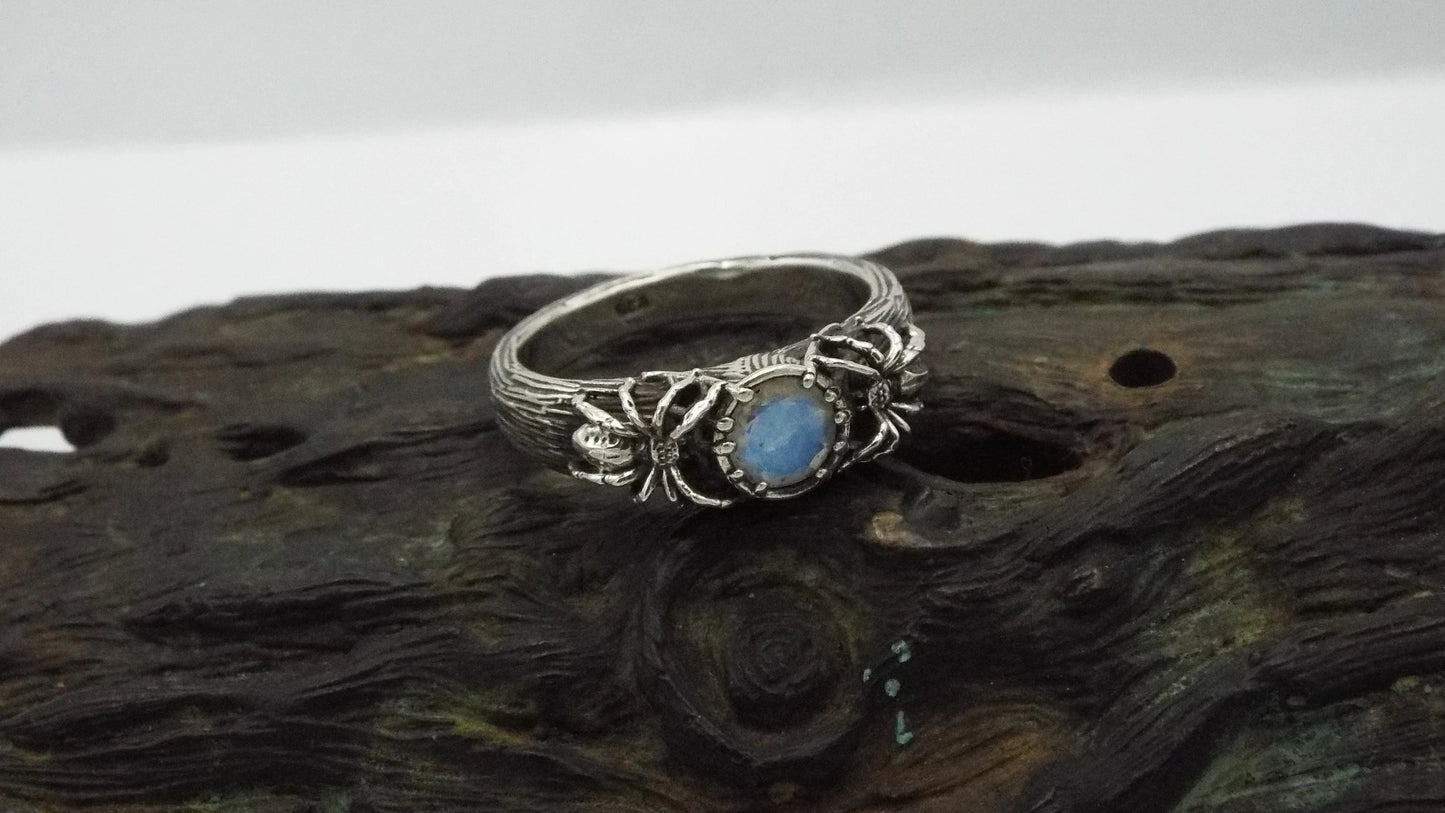 Moonstone Tree Knot Spider Ring - JF Fantasy Jewelry