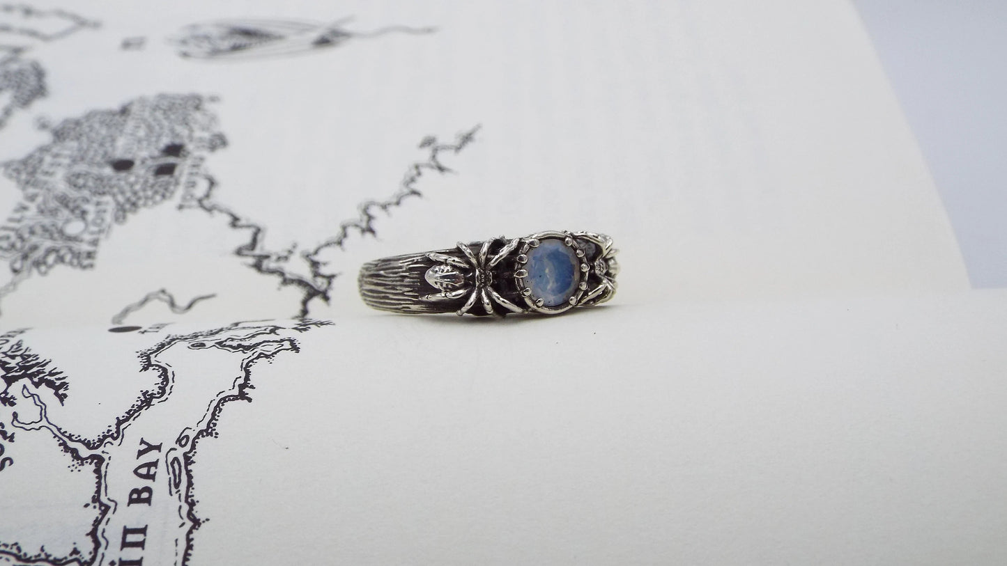 Moonstone Tree Knot Spider Ring - JF Fantasy Jewelry