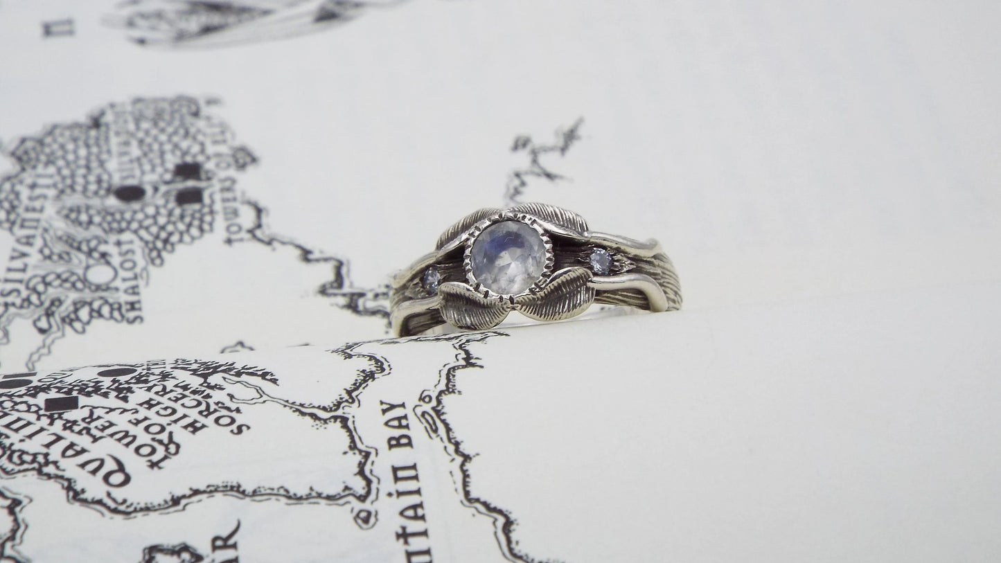 Moonstone Love of the Trees Ring - JF Fantasy Jewelry