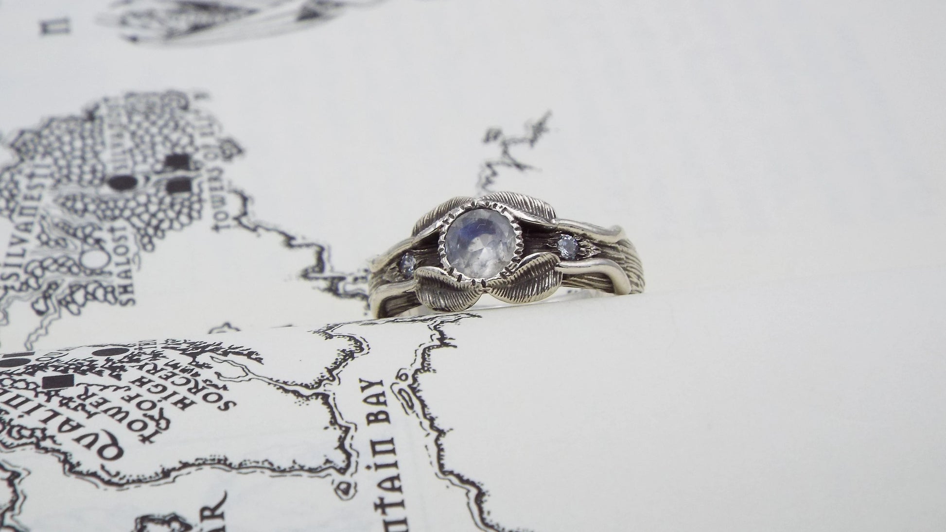 Moonstone Love of the Trees Ring - JF Fantasy Jewelry