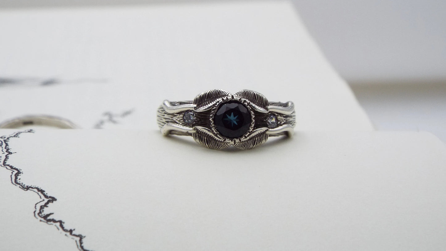 Blue Topaz Love of the Trees Ring - JF Fantasy Jewelry