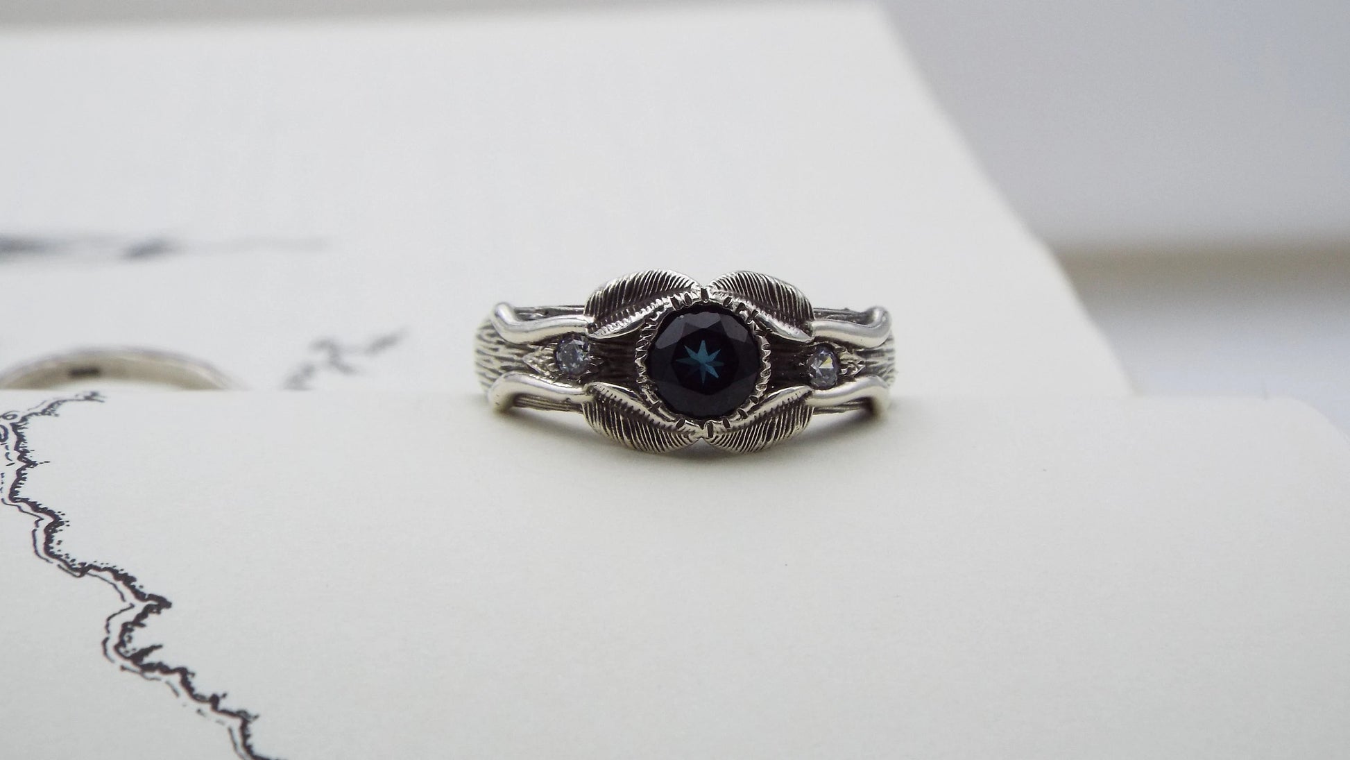 Blue Topaz Love of the Trees Ring - JF Fantasy Jewelry