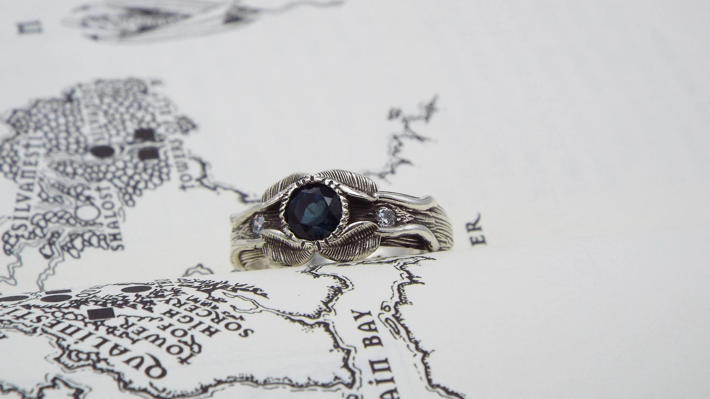 Blue Topaz Love of the Trees Ring - JF Fantasy Jewelry