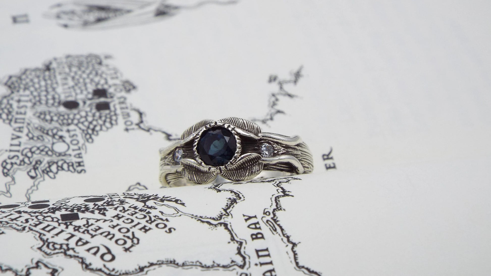Blue Topaz Love of the Trees Ring - JF Fantasy Jewelry