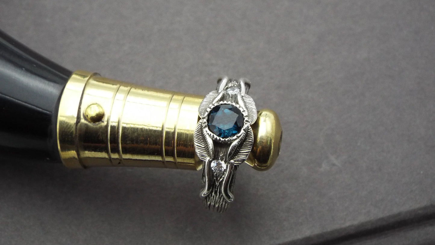 Blue Topaz Love of the Trees Ring - JF Fantasy Jewelry