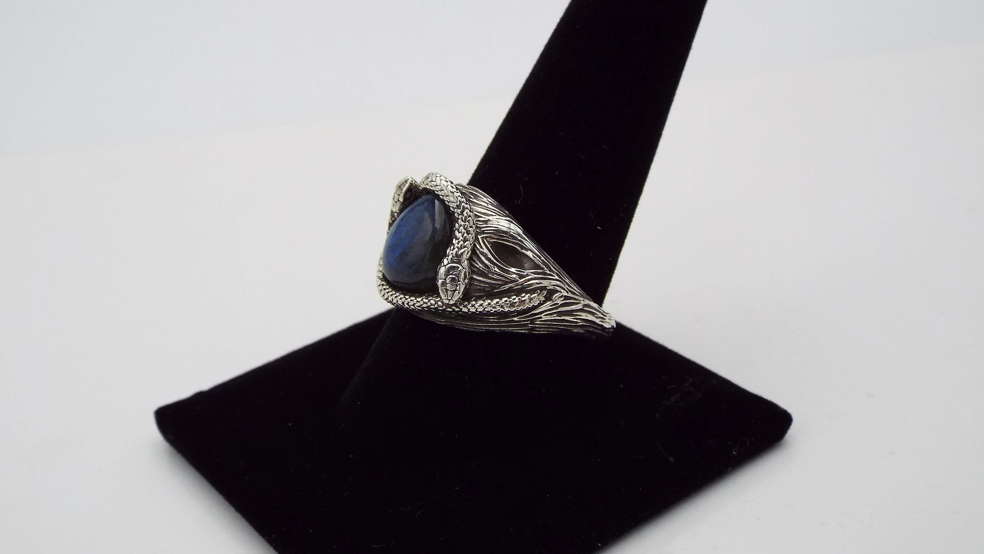 Teardrop Labradorite Snake Ring - JF Fantasy Jewelry