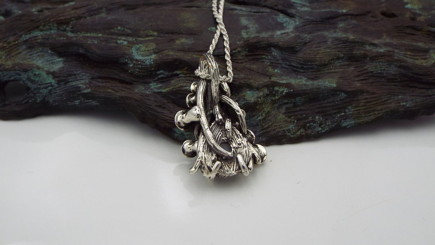 Magical Labradorite Mushroom and Flower Necklace