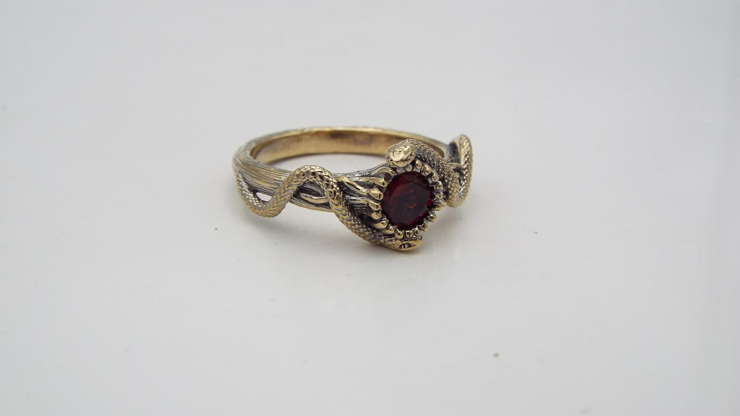 Crimson Serpent in 14k Solid Gold