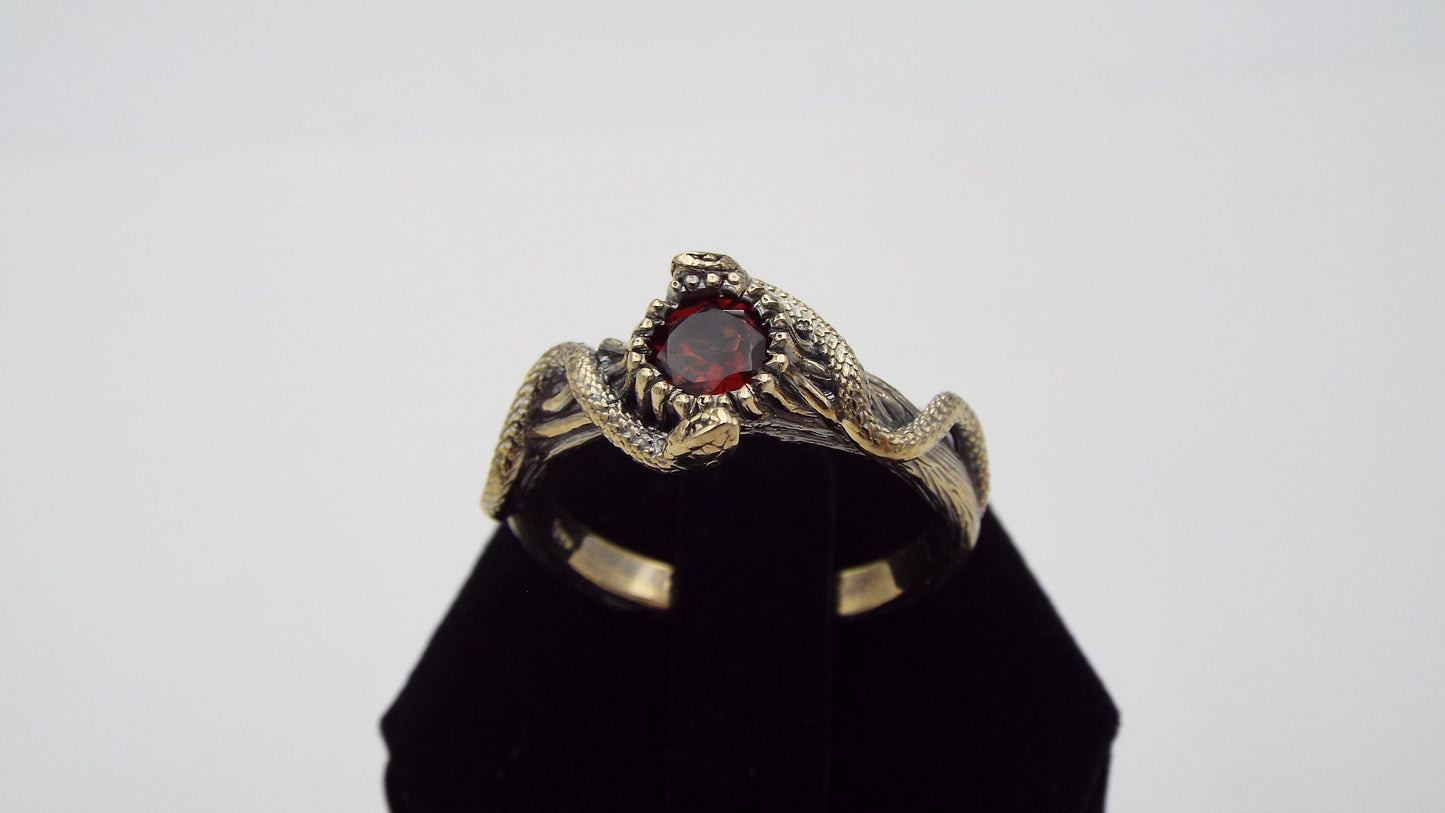 Crimson Serpent in 14k Solid Gold