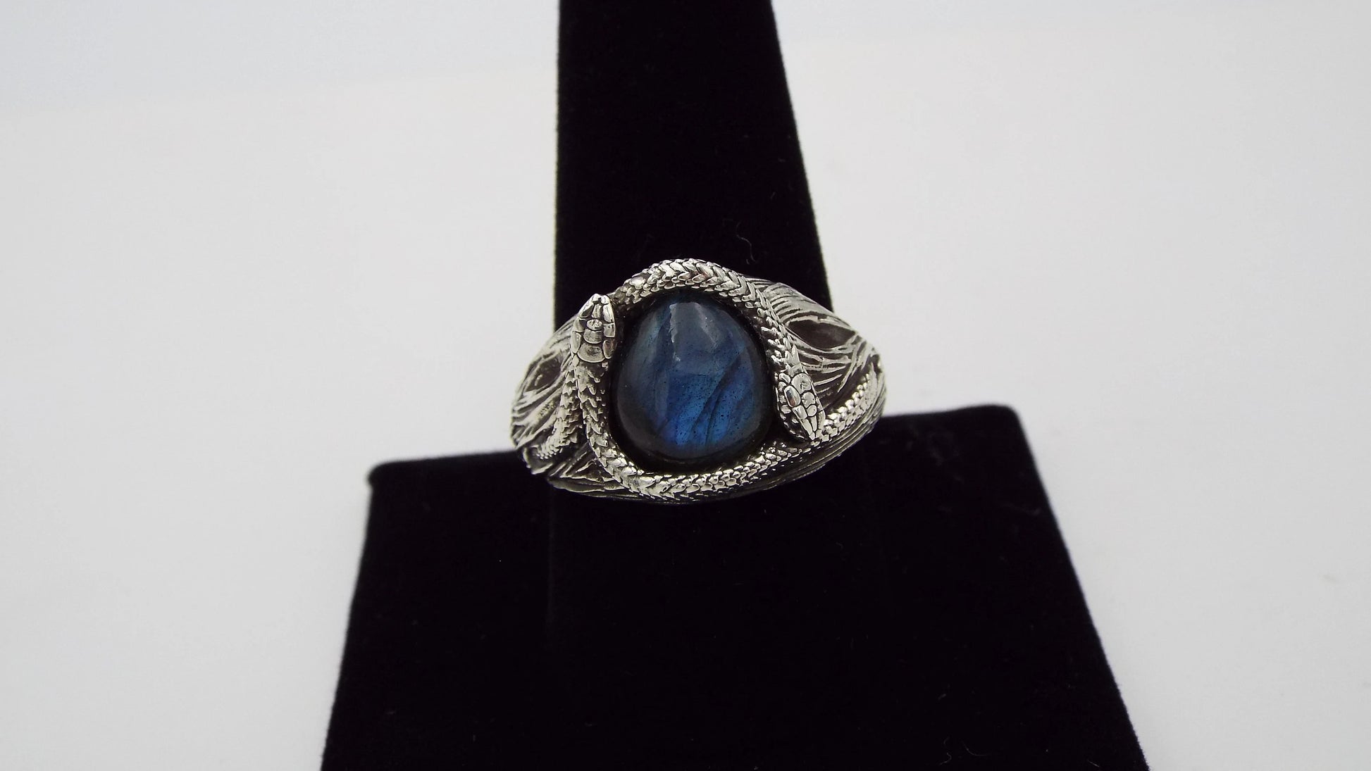 Teardrop Labradorite Snake Ring - JF Fantasy Jewelry