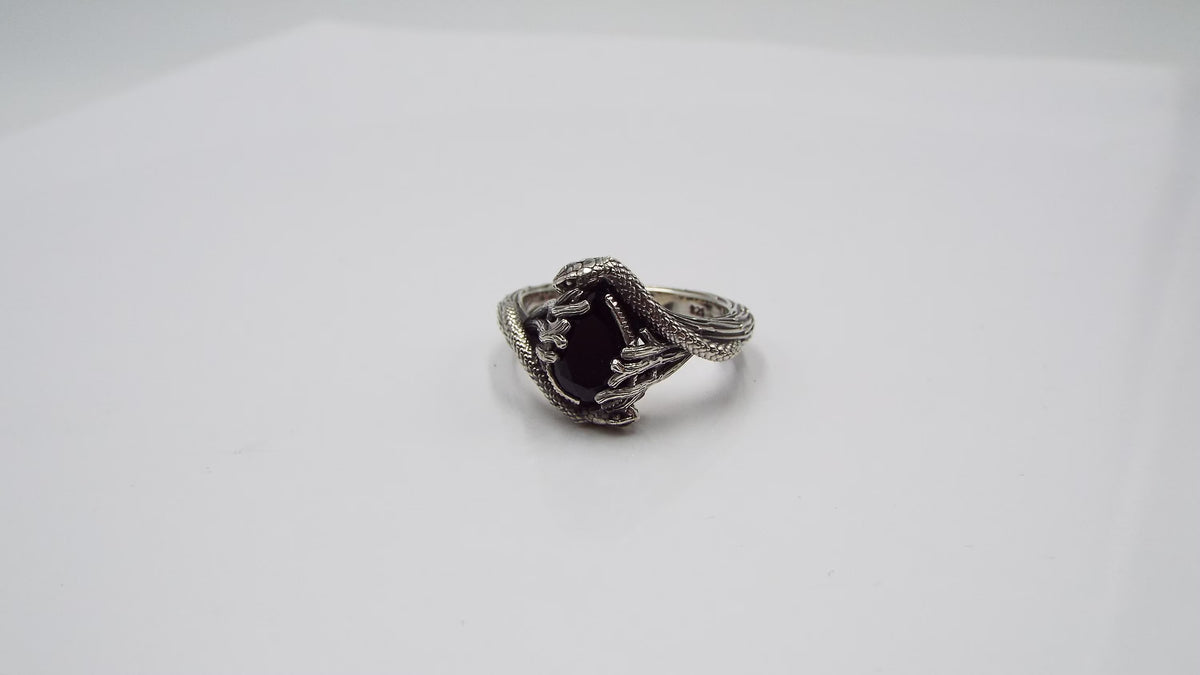 Teardrop Black Onyx Snake Ring – JF Fantasy Jewelry