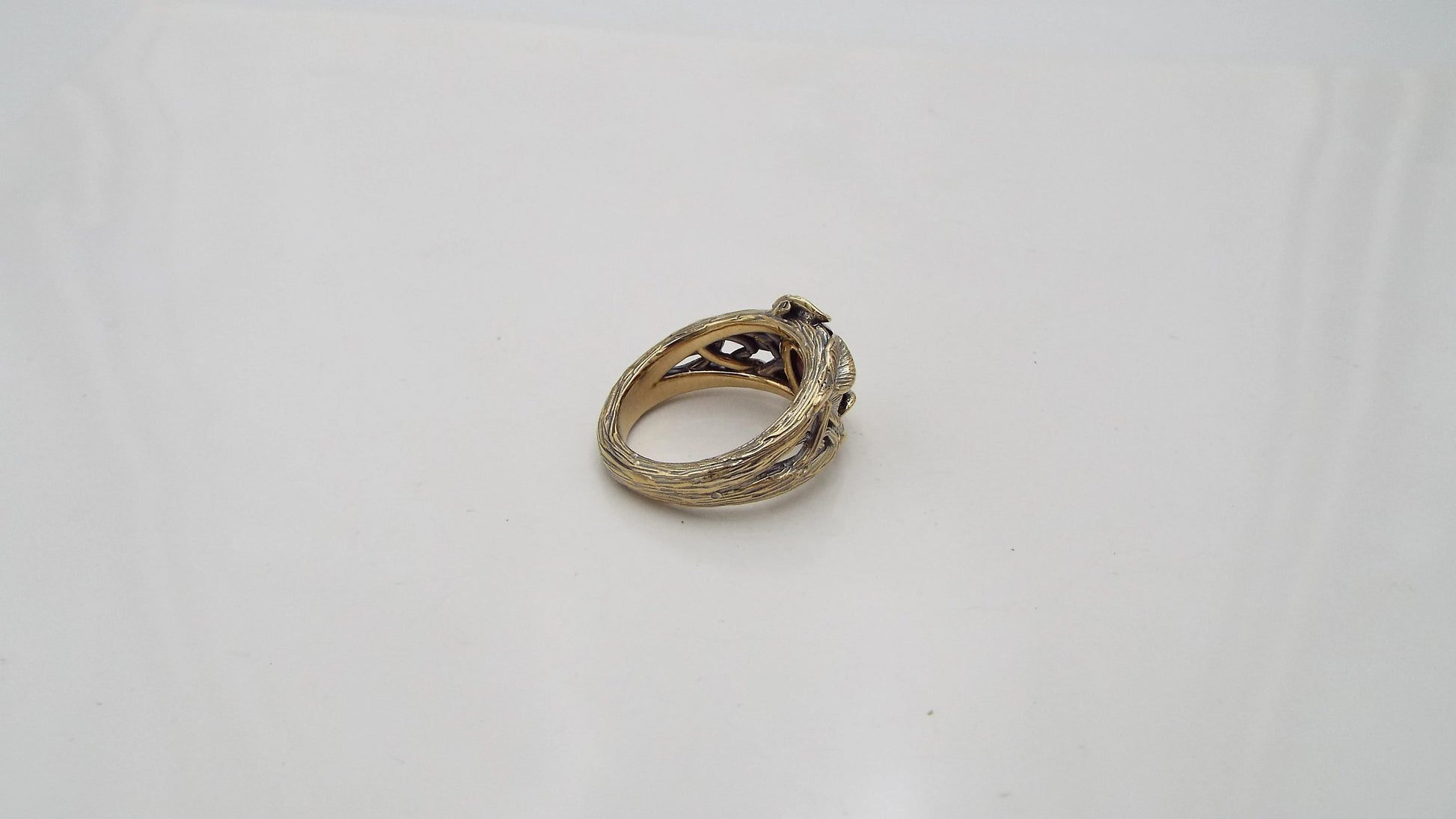 Garnet Golden Leaf and Branch Ring - JF Fantasy Jewelry