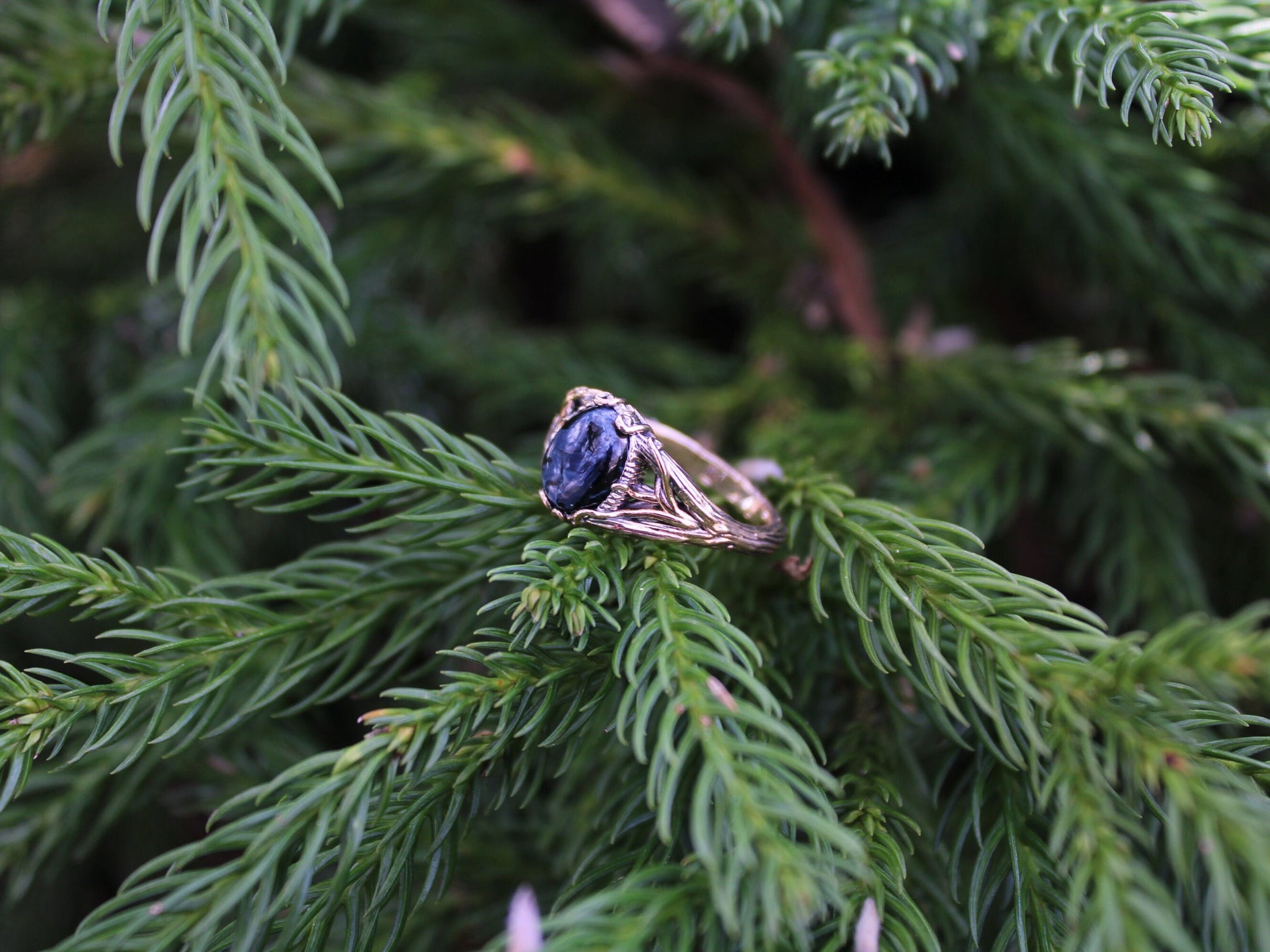 Golden Dark Swirl Vine Ring - JF Fantasy Jewelry