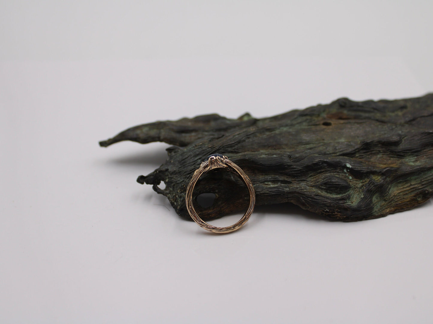 Golden Dark Swirl Vine Ring
