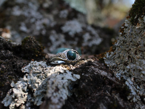 Bloodstone Leaf Ring - JF Fantasy Jewelry
