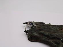 Load image into Gallery viewer, Radiant Bloom Set, Sterling Silver Iolite Lotus Bridal Set
