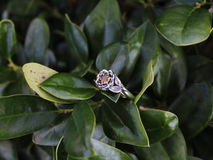 Radiant Bloom, Sterling Silver Citrine Lotus Ring