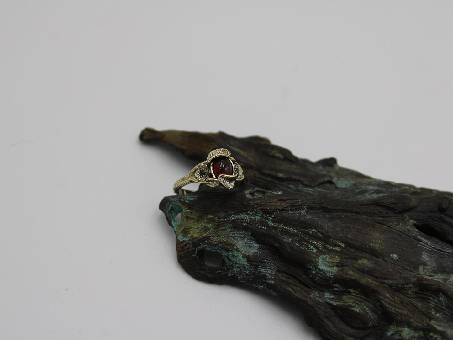 Lotus Leaf Dance Set, Garnet Lotus Bridal Set - JF Fantasy Jewelry