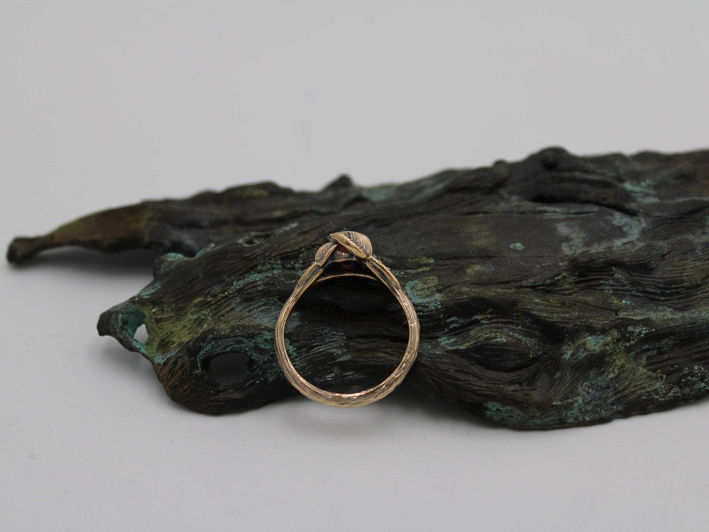 Lotus Leaf Dance - Sunstone Gold Lotus Engagement Ring