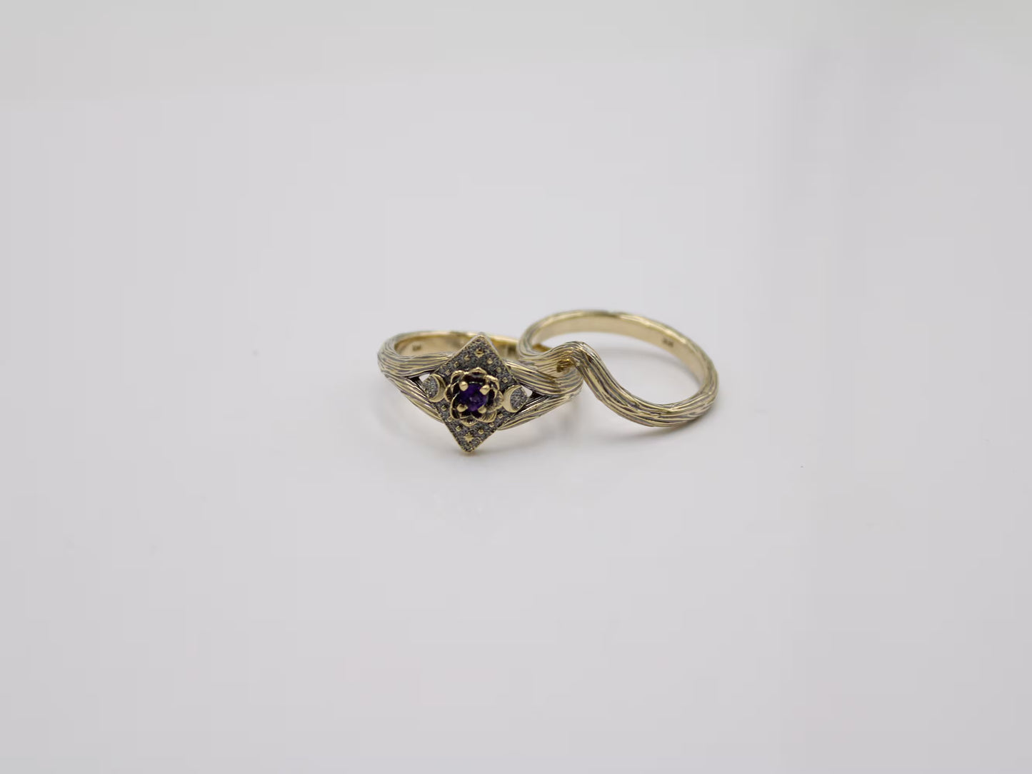 Lunar Bloom - Amethyst Lotus Bridal Set