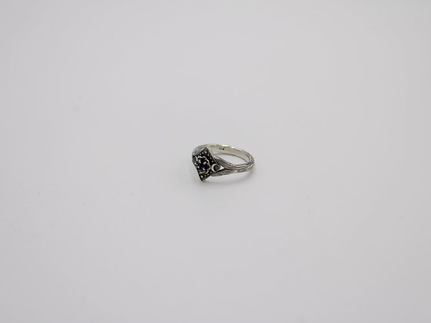 Lunar Bloom - Amethyst Lotus Engagement Ring