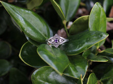 Load image into Gallery viewer, Lunar Bloom, Amethyst Lotus Engagement Ring
