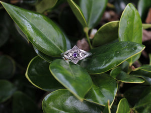 Lunar Bloom, Amethyst Lotus Engagement Ring