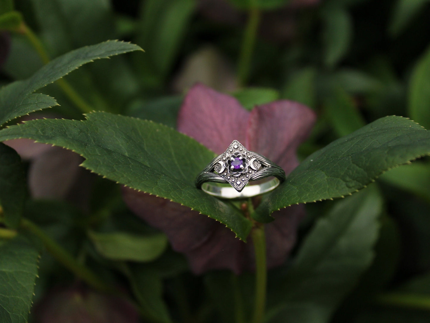 Lunar Bloom - Amethyst Lotus Bridal Set