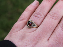 Load image into Gallery viewer, Lotus Leaf Dance, Garnet Gold Lotus Engagement Ring
