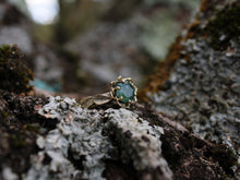 Load image into Gallery viewer, Moss Agate Lotus Gold Engagement Ring
