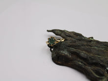 Load image into Gallery viewer, Moss Agate Lotus Gold Engagement Ring
