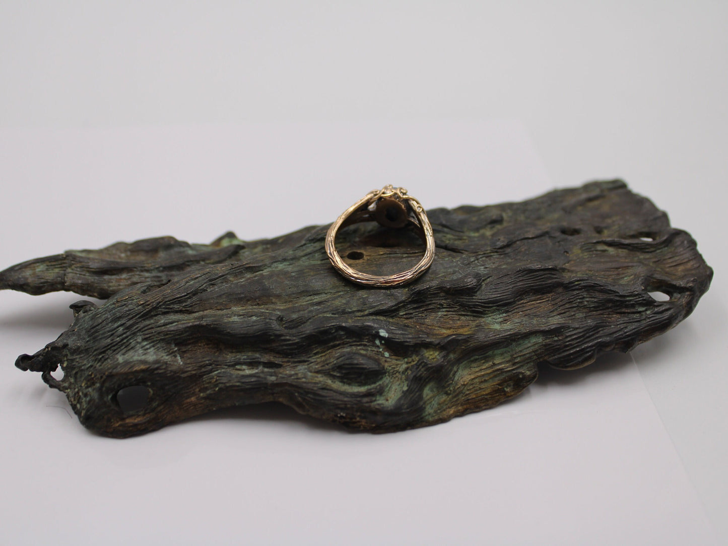Golden Dark Swirl Vine Ring