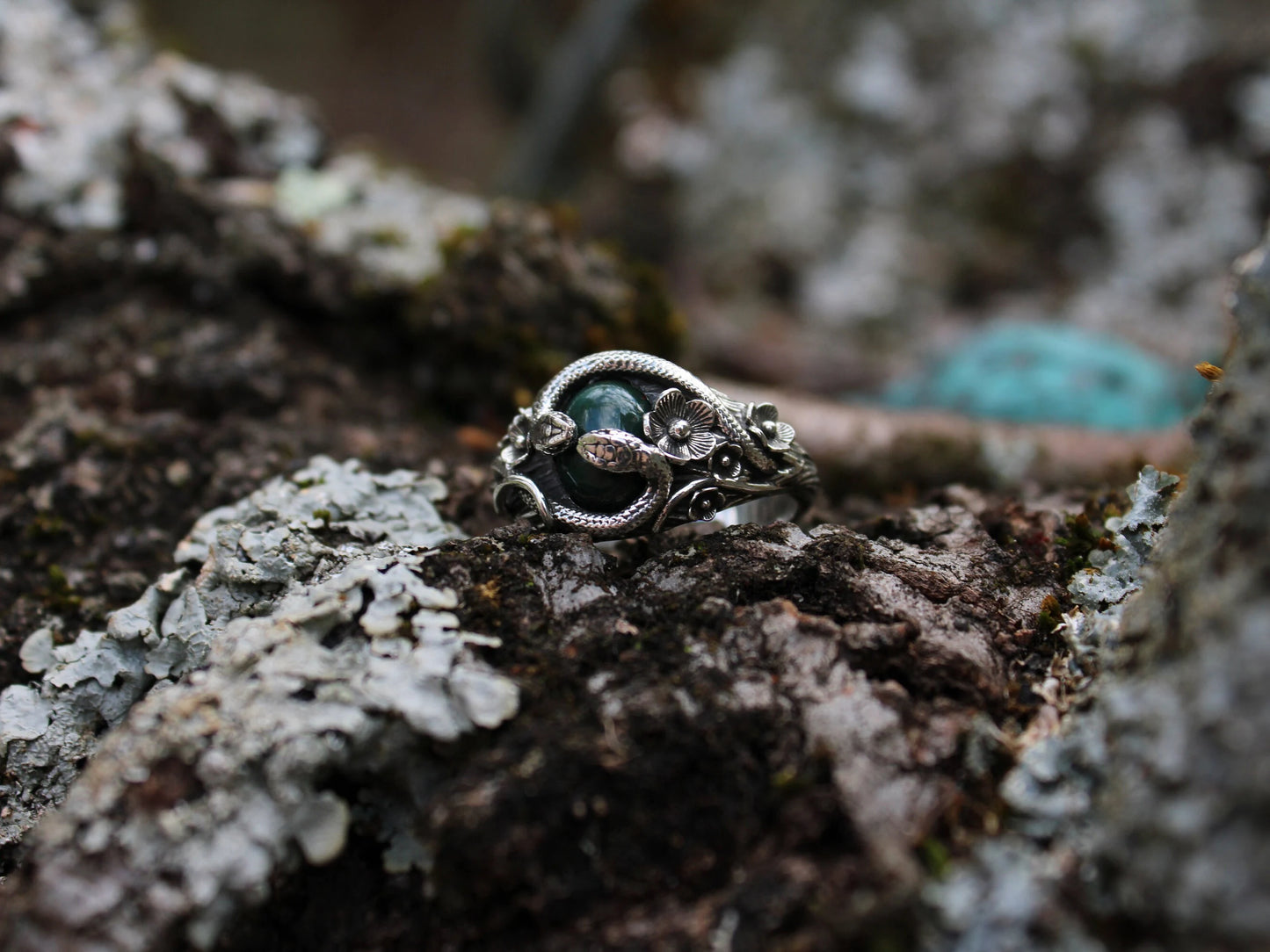 Bloodstone Circle of Snakes Ring
