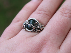 Bloodstone Circle of Snakes Ring - JF Fantasy Jewelry
