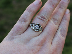 Radiant Bloom, Sterling Silver Moissanite Lotus Ring