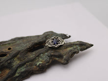 Load image into Gallery viewer, Radiant Bloom Set, Sterling Silver Iolite Lotus Bridal Set
