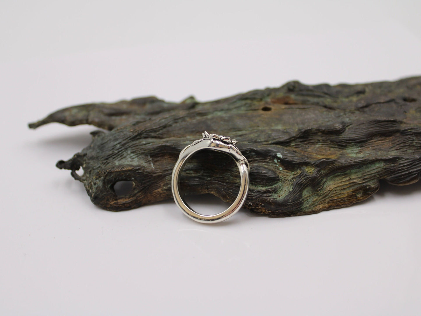 Radiant Bloom - Sterling Silver Iolite Lotus Ring - JF Fantasy Jewelry