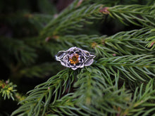 Load image into Gallery viewer, Radiant Bloom, Sterling Silver Citrine Lotus Ring
