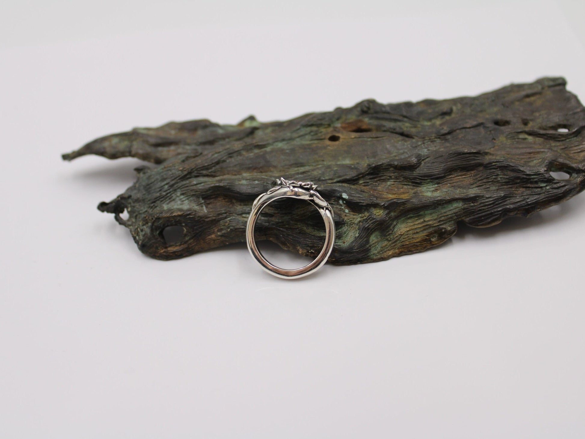 Radiant Bloom Set - Sterling Silver Green CZ Lotus Bridal Set - JF Fantasy Jewelry