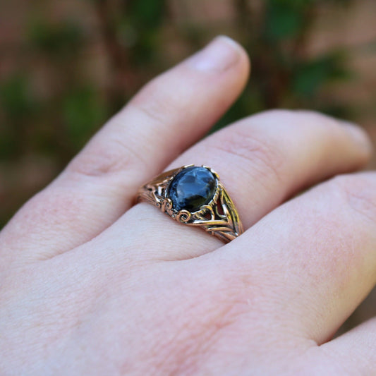 Golden Dark Swirl Vine Ring - JF Fantasy Jewelry