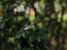 Load image into Gallery viewer, Petals and Shells, Garnet Gold Snail Engagement Ring
