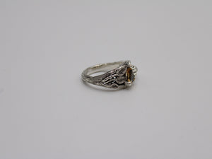 Garden Journey - Citrine Leaf Snail Ring