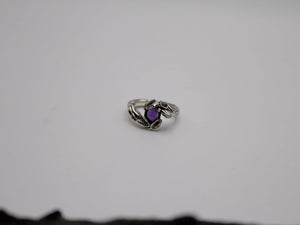 Leafy Trails - Amethyst Snail Ring