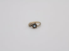 Load image into Gallery viewer, Sea of Petals, Aquamarine Gold Lotus Engagement Ring
