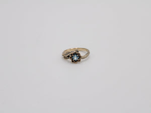 Sea of Petals, Aquamarine Gold Lotus Engagement Ring